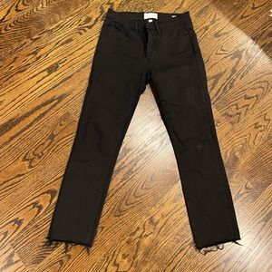 Black, straight leg Frame jeans